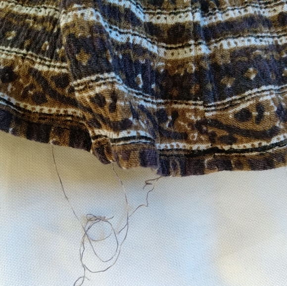 Free People Boho Tunic Black Tan Floral Peasant Top XS Square Neck Crochet Dress - Picture 12 of 16